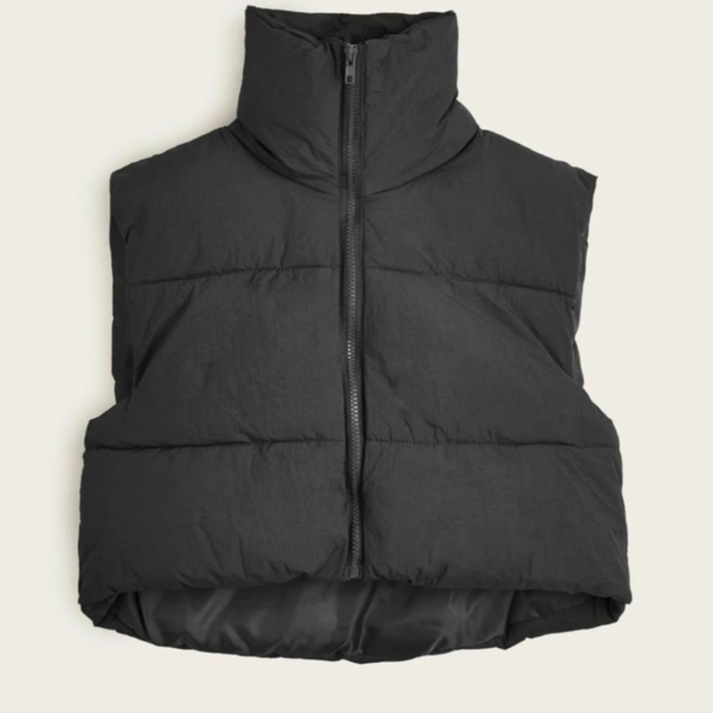 High Neck Puffer Vest, Size Small